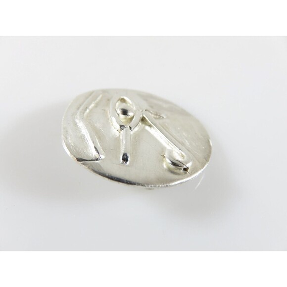 Vintage Sterling Silver Egyptian Eye of Horus Coin Style Pendant Artisan Piece - Picture 3 of 9